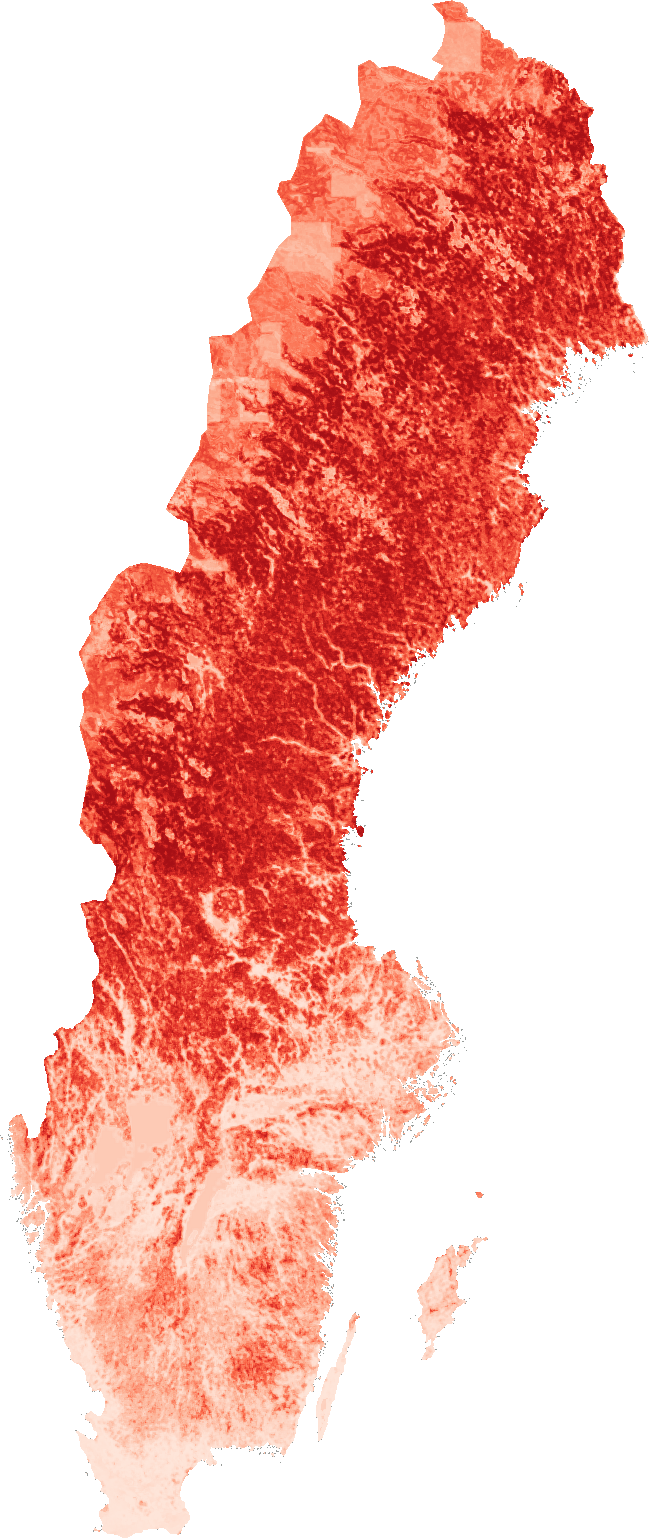 Nationell karta som rangordnar förutsättningarna för lingonris.